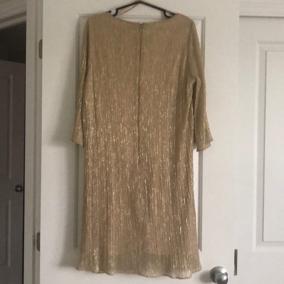 Laura Petites gold shimmer dress-See photos! - Picture 6 of 9